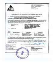 WHO-GMP Certificate