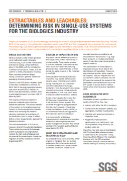 EXTRACTABLES AND LEACHABLES: DETERMINING RISK IN SINGLE-USE SYSTEMS FOR THE BIOLOGICS INDUSTRY