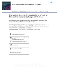 RESEARCH ARTICLE: The vaginal sheet an innovative form of vaginal film for the treatment of vaginal infections