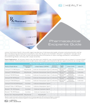 PHARMACEUTICAL EXCIPIENTS GUIDE