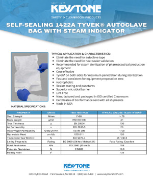 Self-Sealing Flexible Tyvek Autoclave Bag