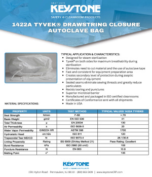 Flexible Tyvek Autoclavable Drawstring Bags