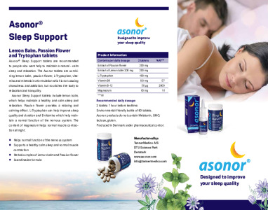 Asonor - Improves your sleep quality - see attached brochure