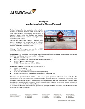 Alfasigma: production plant in Alanno (Pescara, Italia)