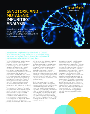 GENOTOXIC AND MUTAGENIC IMPURITIES ANALYSIS