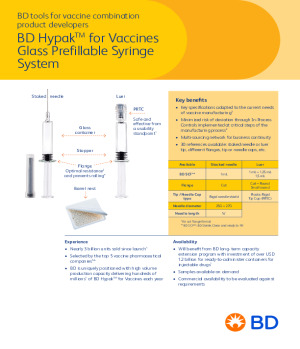 BD Hypak™ for Vaccines Glass Prefillable Syringe System