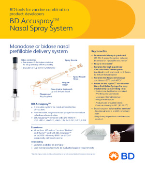 BD Accuspray™ Nasal Spray System - For vaccine combination product developers