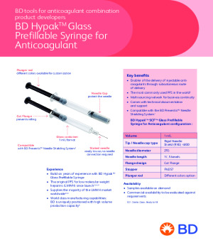 BD Hypak™ Glass Prefillable Syringe for Anticoagulants