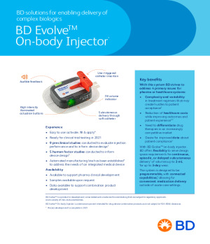 BD Evolve™ On-body Injector - Enabling the delivery of complex biologics