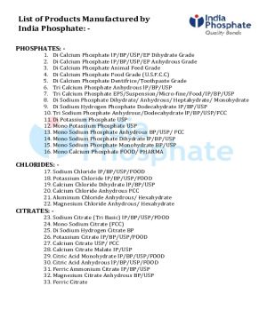 Product List India Phosphate