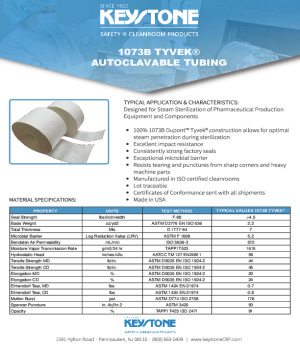 1073B Tyvek Autoclavable Tubing