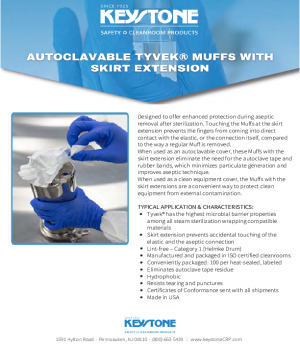 Autoclavable Tyvek Mini-Muffs with Skirt Extension