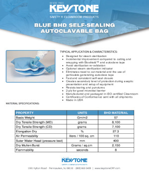 Self-Sealing Blue BHD Autoclave Bags