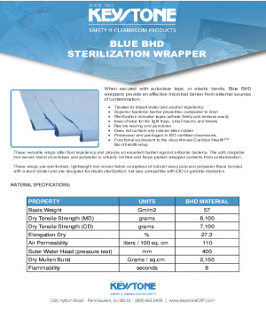 Blue, BHD Sterilization Wrap