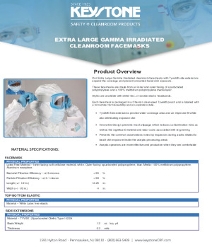 Sterile Extra Large Cleanroom Facemasks