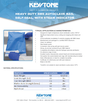 Self-Sealing SMS Autoclave bags