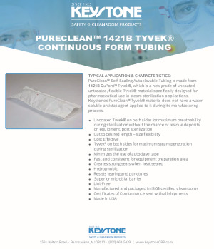 PureClean 1421B Tyvek Continuous Form Autoclavable Tubing