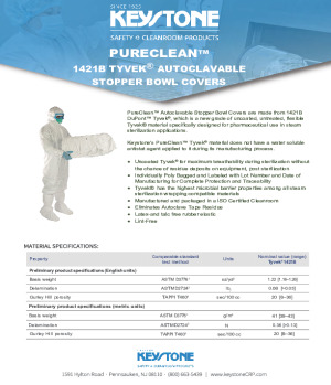 PureClean 1421B Tyvek Stopper Bowls Covers