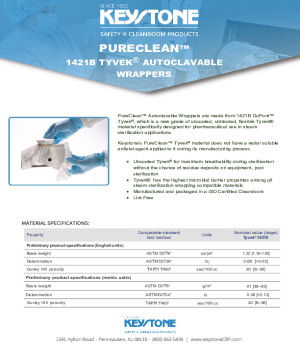 PureClean 1421B Tyvek Autoclave Wrappers