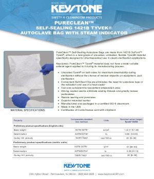 Self-Sealing PureClean 1421B Tyvek Autoclave Bags