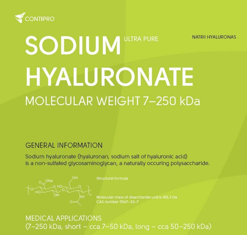 Ultra Pure Sodium Hyaluronate (Hyaluronan, HA)  - Molecular Weight  MW 7 - 250 kDa